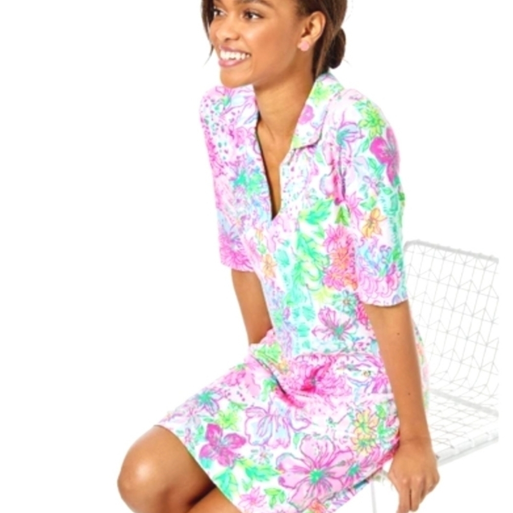 Lilly Pulitzer Shell Of A Party UPF 50+ Quincey Dress XXS
